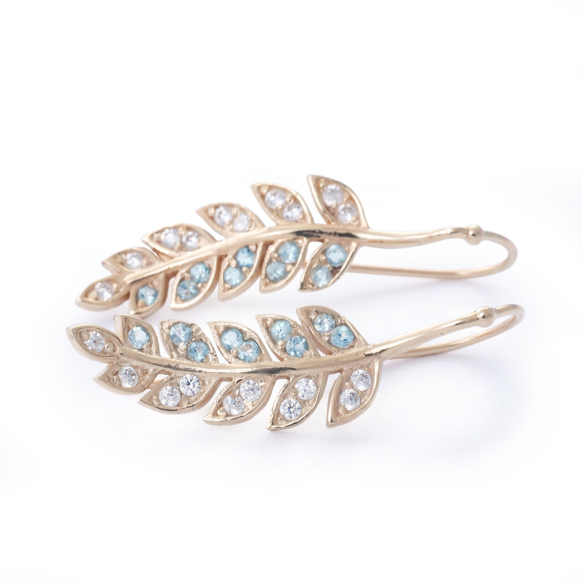 RG1835-1 Topaz rose gold leaf ring