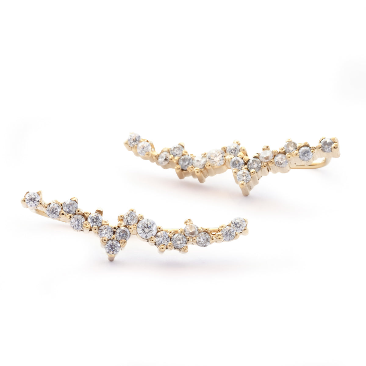 EG2225 Diamonds Gold Ear Climbers