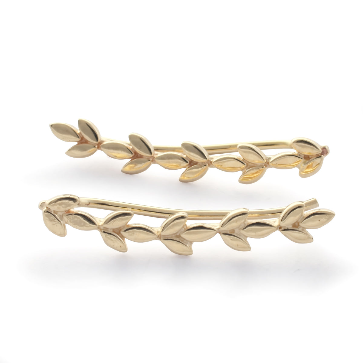 EG2226 Gold Leaves climbers earrings