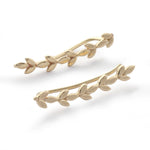 EG2226 Gold Leaves climbers earrings