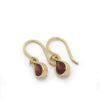 EG2231-1 Gold Teardrop dangle earrings with Garnet