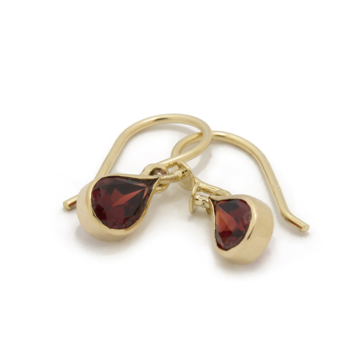 EG2231-1 Gold Teardrop dangle earrings with Garnet