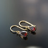 EG2231-1 Gold Teardrop dangle earrings with Garnet