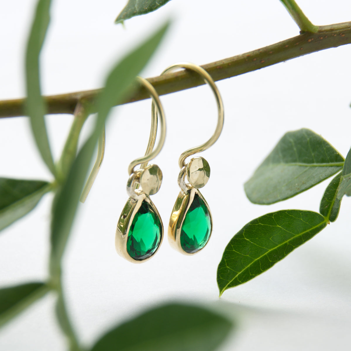 EG2231 Green Emerald dangle earrings