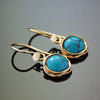 EG2232 Gold Wrap dangle earrings with Round Turquoise