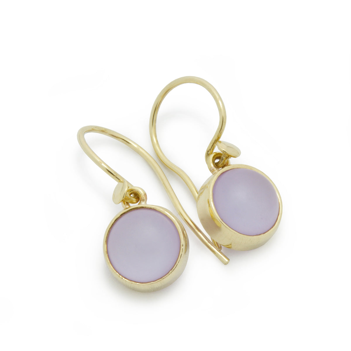 EG2234-1 Round Gold Drop earrings with Purple Quartz