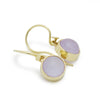 EG2234-1 Round Gold Drop earrings with Purple Quartz