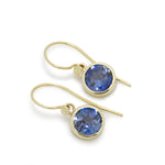 EG2234-2 Gold Dangle Earrings with Blue Quartz
