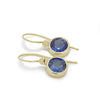 EG2234-2 Gold Dangle Earrings with Blue Quartz