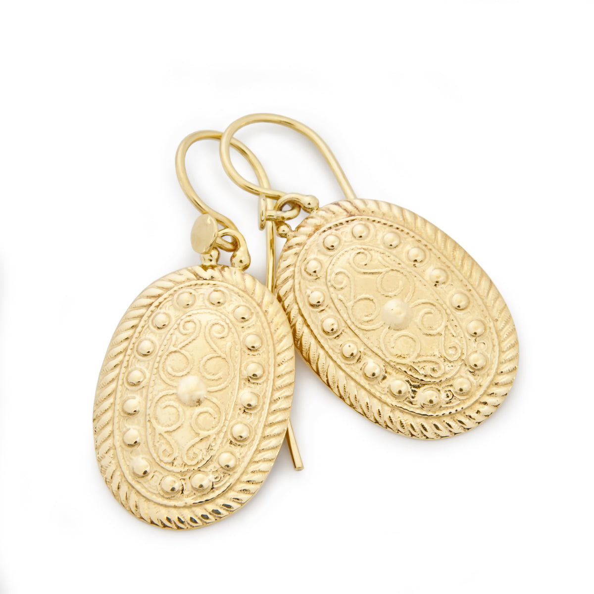 EG2236 Ethnic Oval Gold Earrings