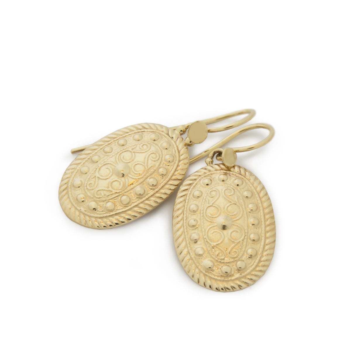 EG2236 Ethnic Oval Gold Earrings