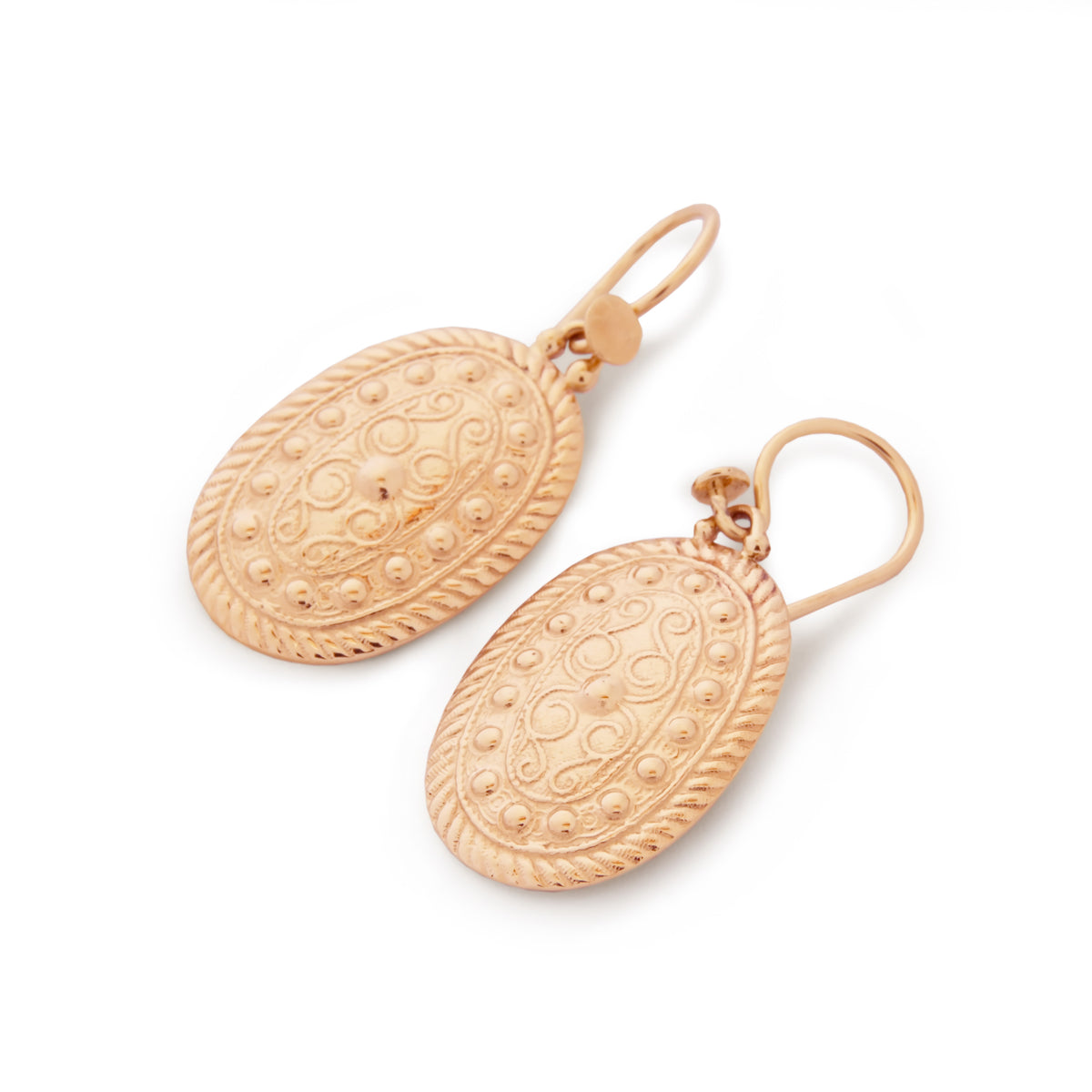 EG2236 Ethnic Oval Gold Earrings