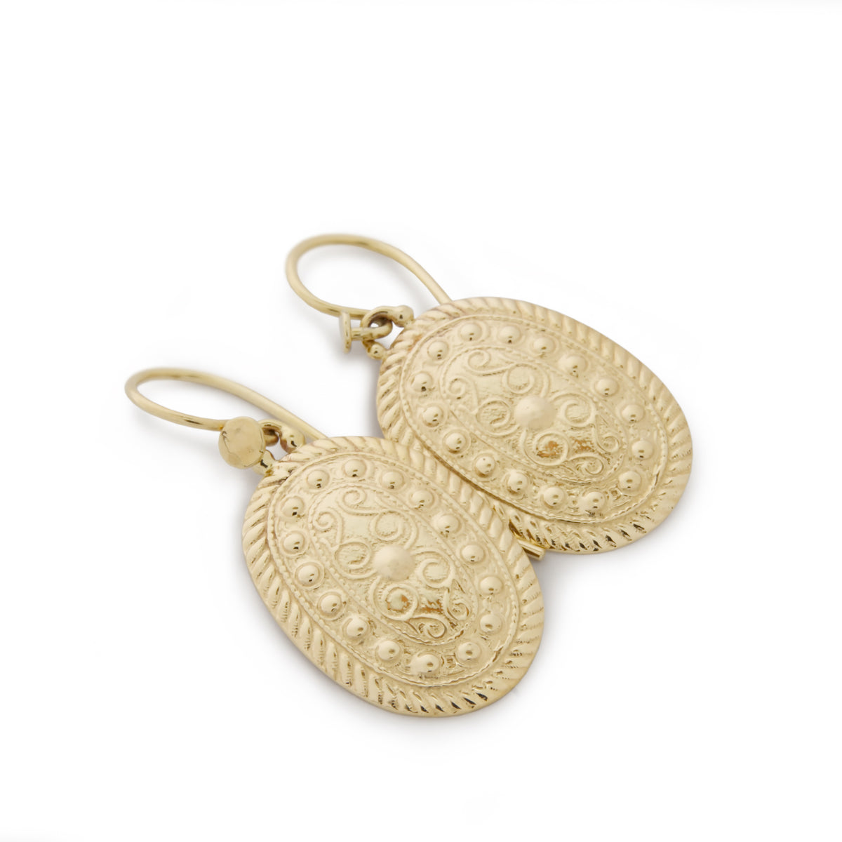 EG2236 Ethnic Oval Gold Earrings