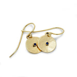 EG2238A Round Gold Earrings with Blue Sapphire