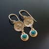 EG2239 Gold Circles Earrings with Turquoise and Diamonds