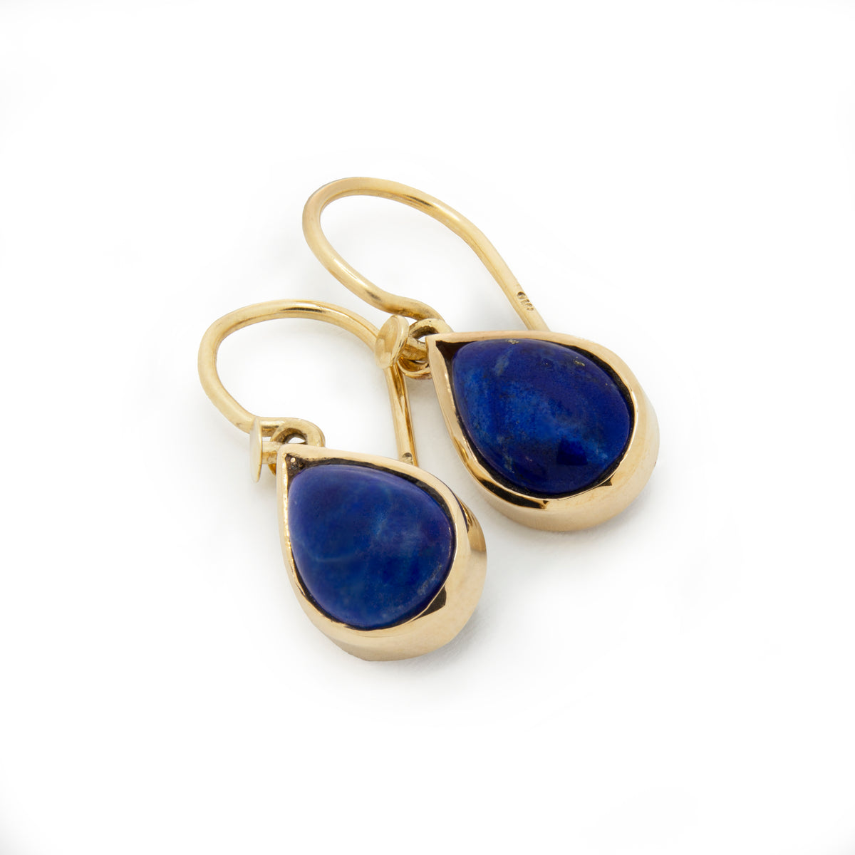 EG2240 Dangle Gold Earrings with Teardrop Lapis Lazuli