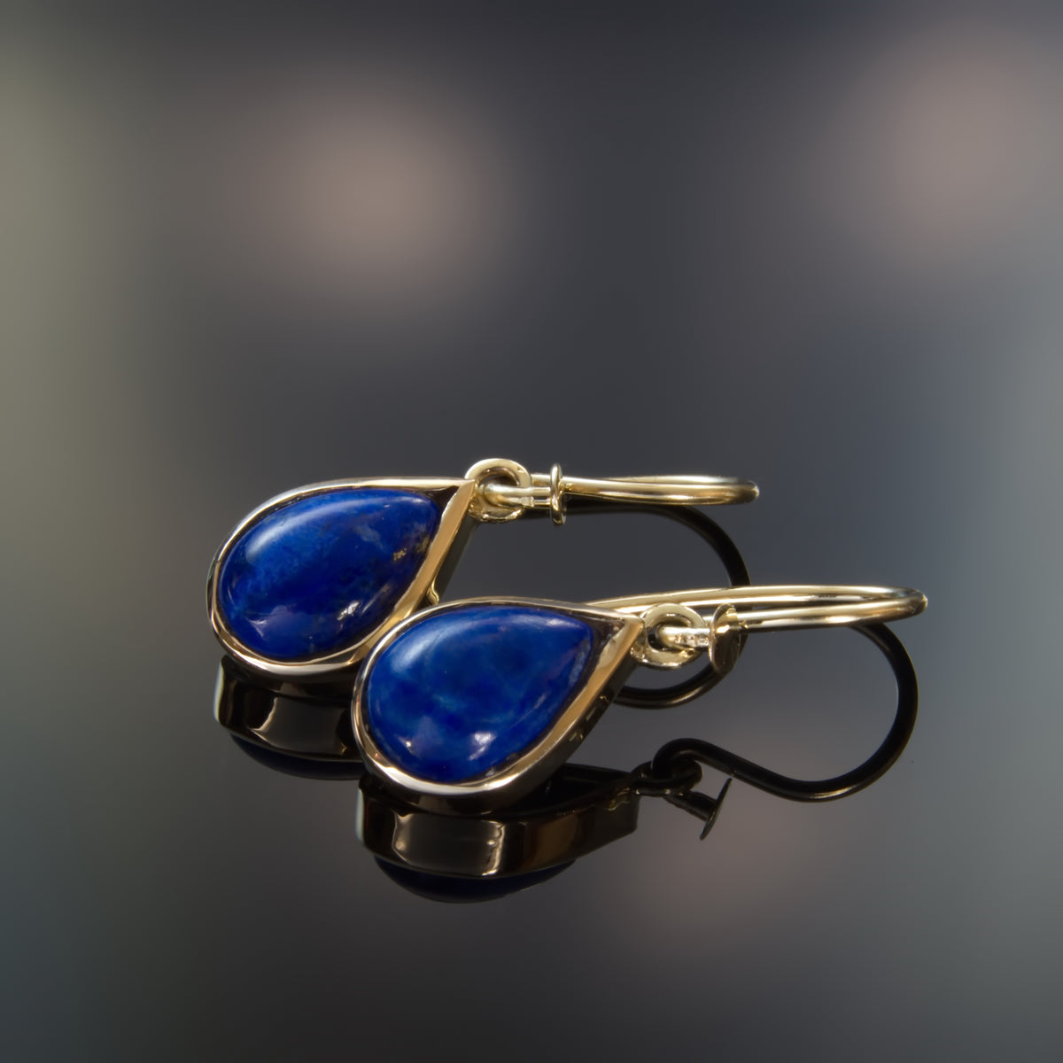 EG2240 Dangle Teardrop Earrings with Lapis Lazuli