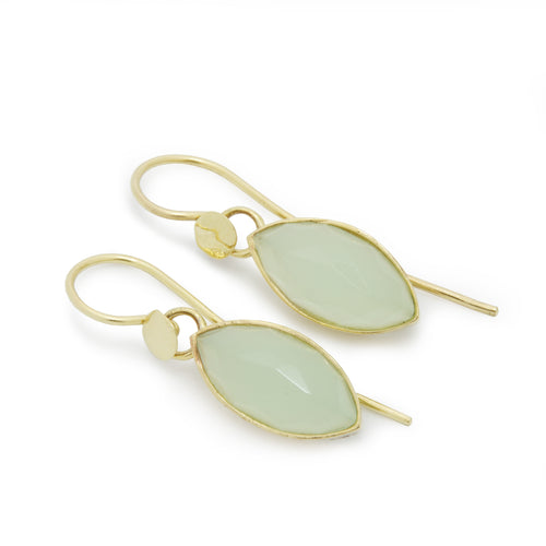 EG2241-1 Gold Drop Earrings with Marquise Jade