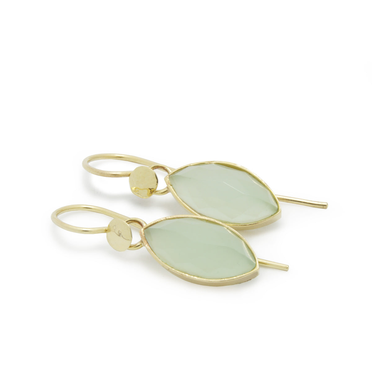 EG2241-1 Gold Drop Earrings with Marquise Jade