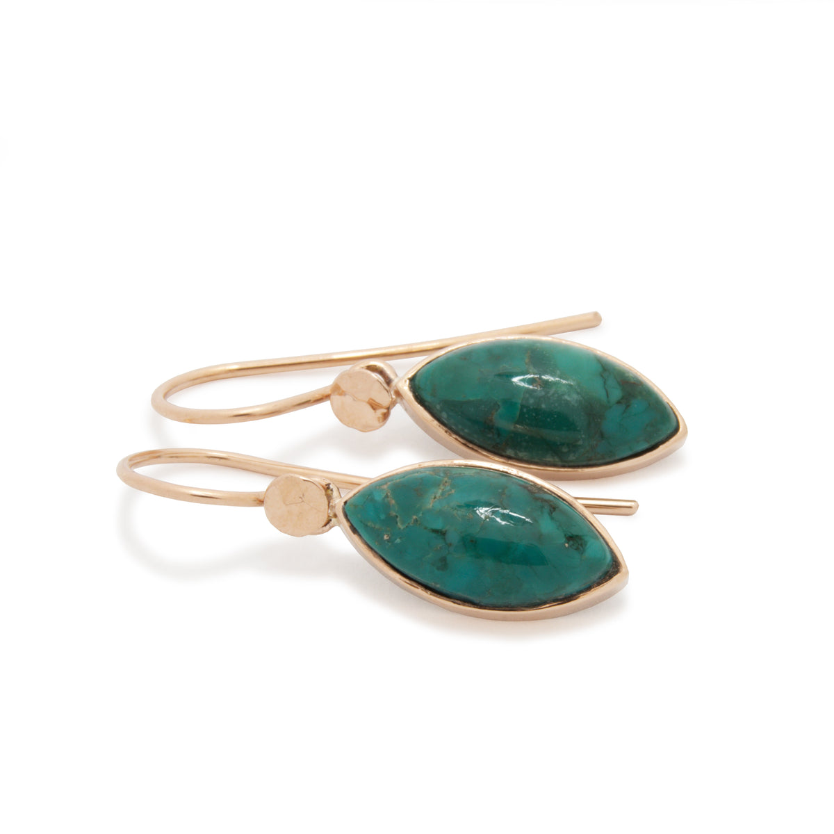 EG2241 Gold Drop Earrings with Marquise Turquoise