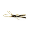 EG2242 Gold Long Bar Earrings with Black Onyx