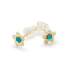 EG7766A Gold Flower Stud earrings with Turquoise