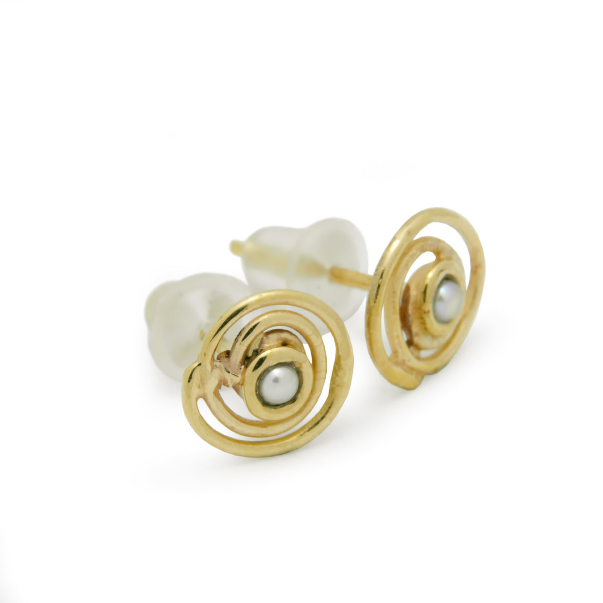 EG7769 Gold Spiral stud earrings