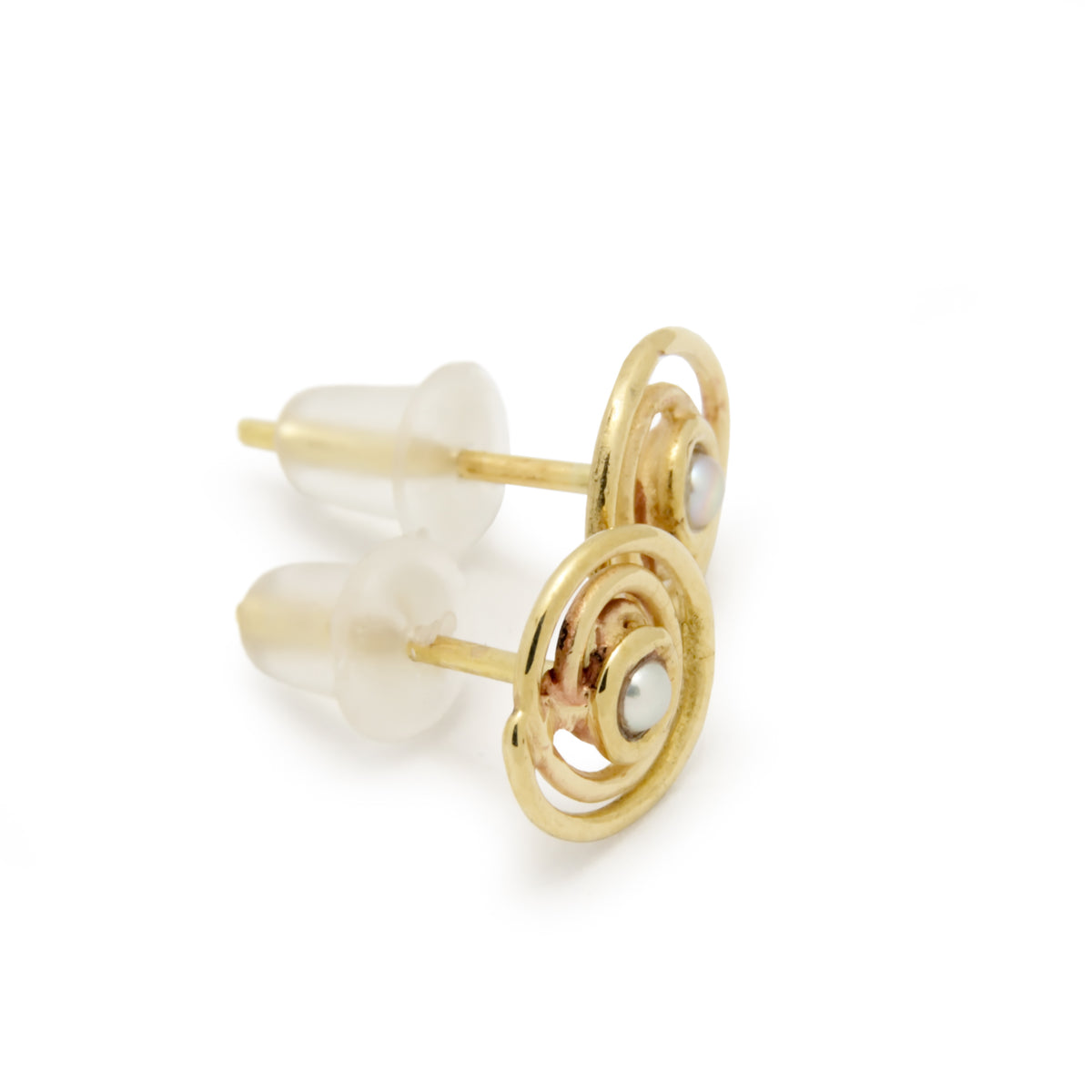 EG7769 Gold Spiral stud earrings