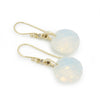 EG7894-2 Gold Dangle Earrings with Faceted Opalite and Tiny Zircons