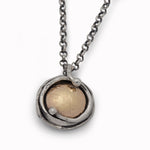 N8980G Rustic Two tone pendant necklace