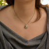 N8980G Rustic Two tone pendant necklace