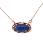 G4756 Oval Blue Sapphire gold necklace
