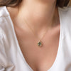 NG4759-1 Gold Necklace with Green Quartz Pendant