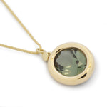 NG4759-1 Gold Necklace with Green Quartz Pendant