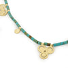 NG4761A Bohemian Gold Station Necklace with Turquoise