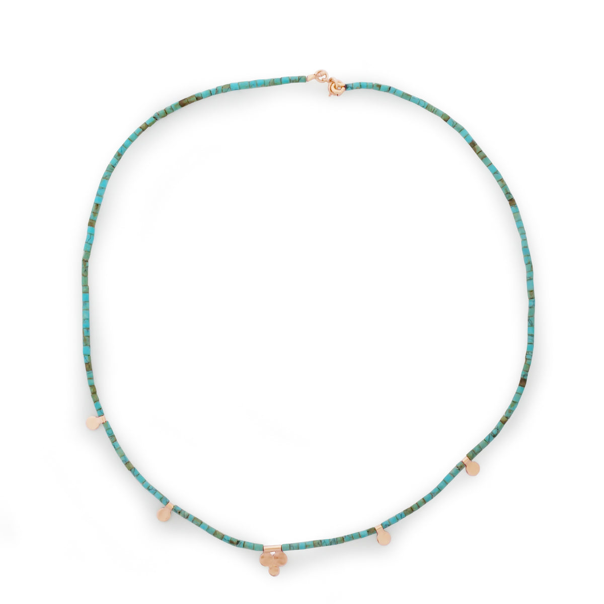 NG4761C Turquoise and Gold Station Necklace