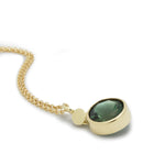 NG4762-1 Gold Necklace with Green Quartz