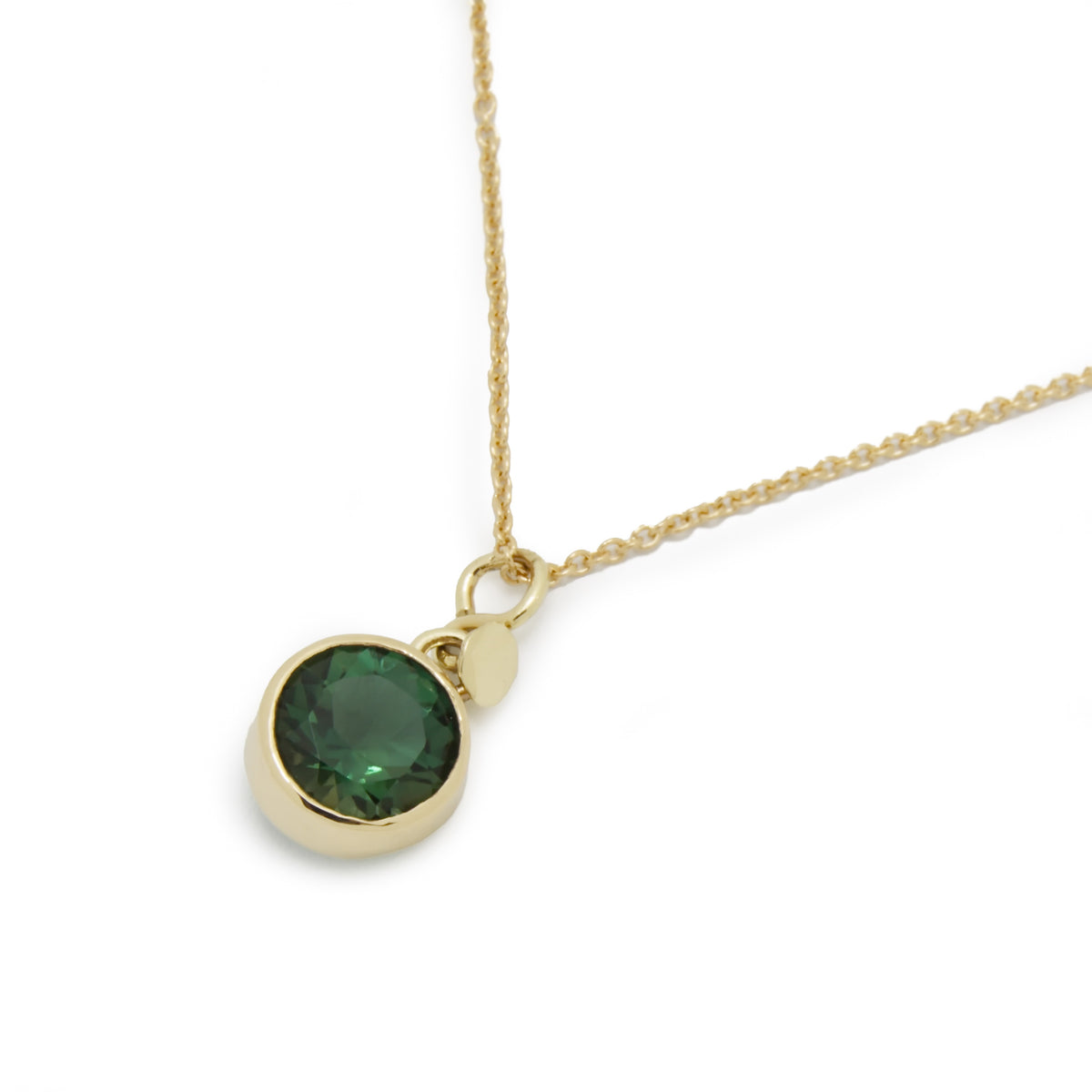 NG4762-1 Gold Necklace with Green Quartz