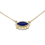 NG4763 Gold necklace with Marquise Lapis Lazuli Charm