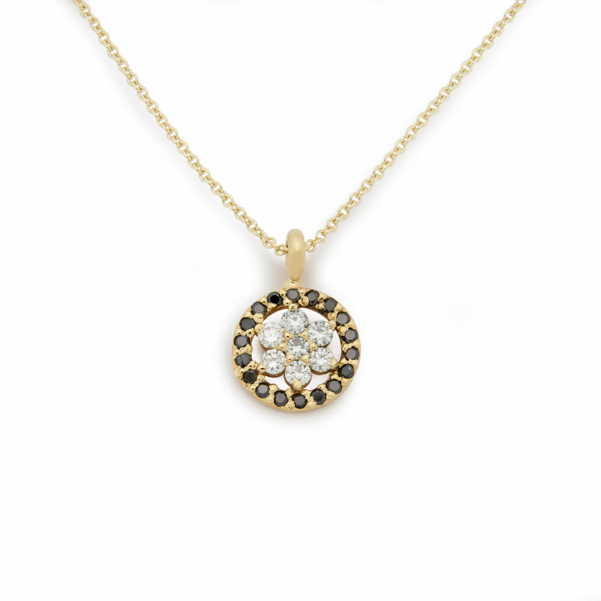 NG4777 Gold necklace with Diamonds Flower Pendant