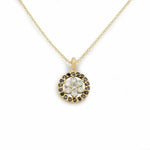 NG4777 Gold necklace with Diamonds Flower Pendant