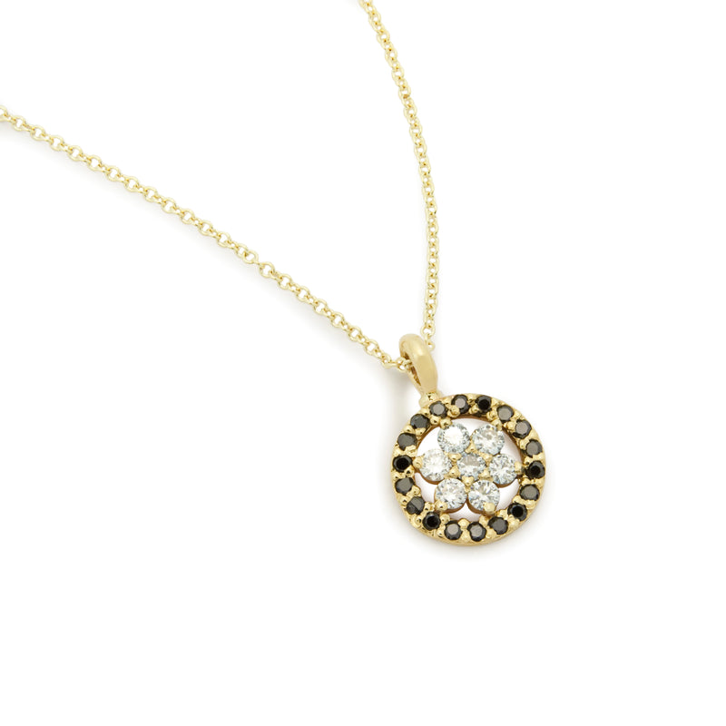 NG4777 Gold necklace with Diamonds Flower Pendant