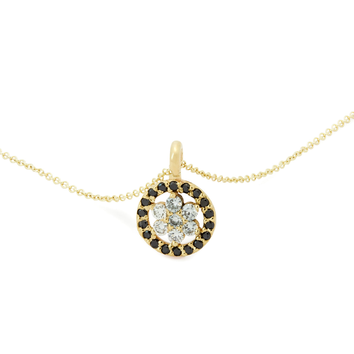 NG4777 Gold necklace with Diamonds Flower Pendant