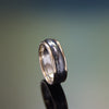 R0122-1 Rustic Silver Ring with Gold Rim