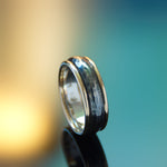R0122-1 Rustic Silver Ring with Gold Rim
