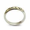R0194 Thin Silver Band with Gold Stripes
