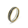 R0907 Dotted Silver Ring with Gold Rim