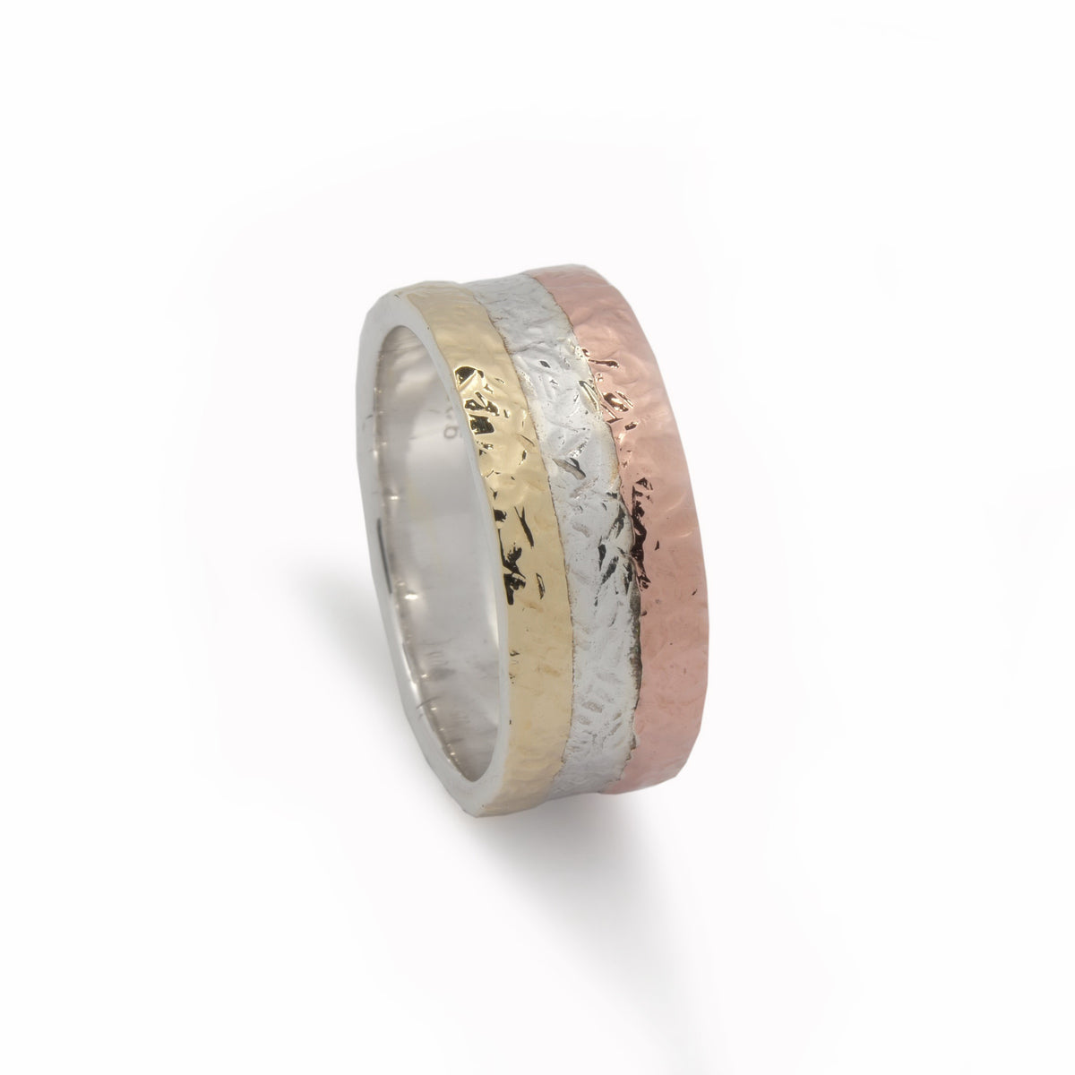 R0947C Mixed Metals textured wedding ring