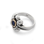 R0980 Sapphire two tone ring