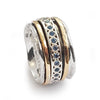 R1075L-1 Rustic Spinner Ring with Topaz
